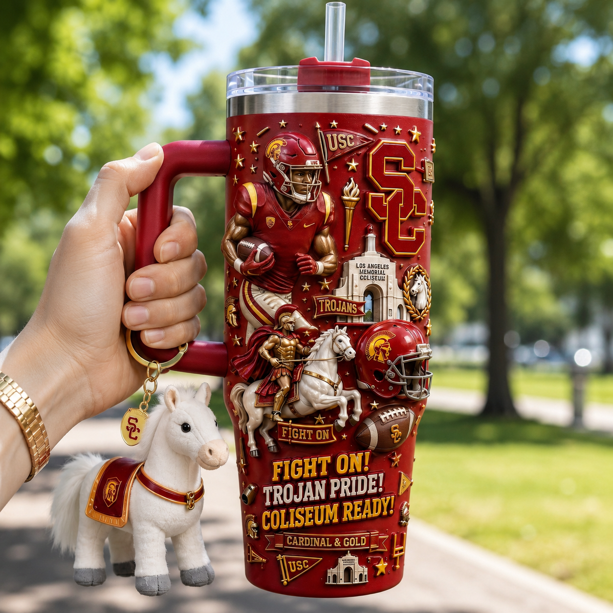 USC 40oz Tumbler With Handle HTTT